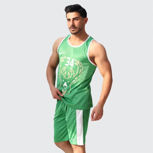 ست مردانه حلقه اي و شلوارك بلند بسكتبالي BUCKS كد 51070 عمده