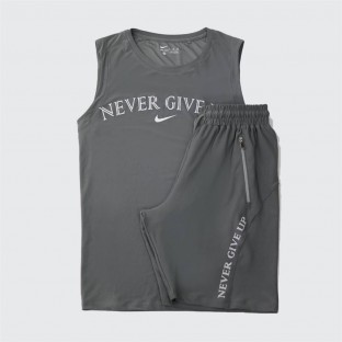ست مردانه حلقه اي و شلوارك ريون فلامنت Never give up كد 4861 تكي