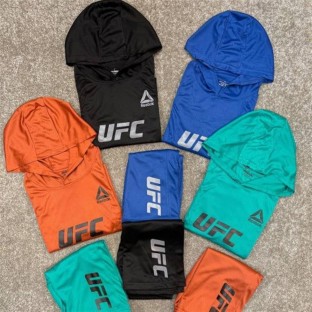 ست مردانه كاور كلاهدار و شلوارك كندويي UFC كد 51080 تكي