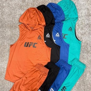 ست مردانه كاور كلاهدار و شلوارك كندويي UFC كد 51080 عمده