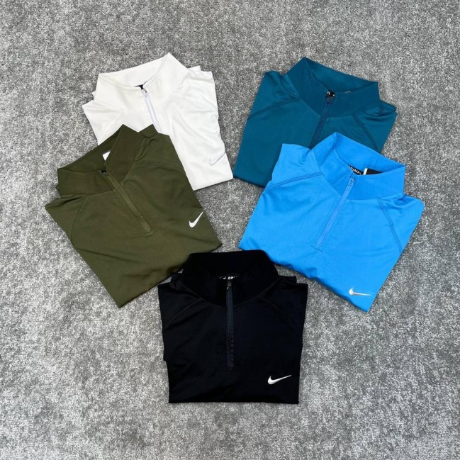 تيشرت مردانه آستين كوتاه نيم زيپ نايك برجسته كد39016 عمده