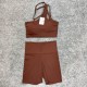 ست زنانه نیم تنه شلوارک ریون فلامنت Lululemon کد 7106 تکی