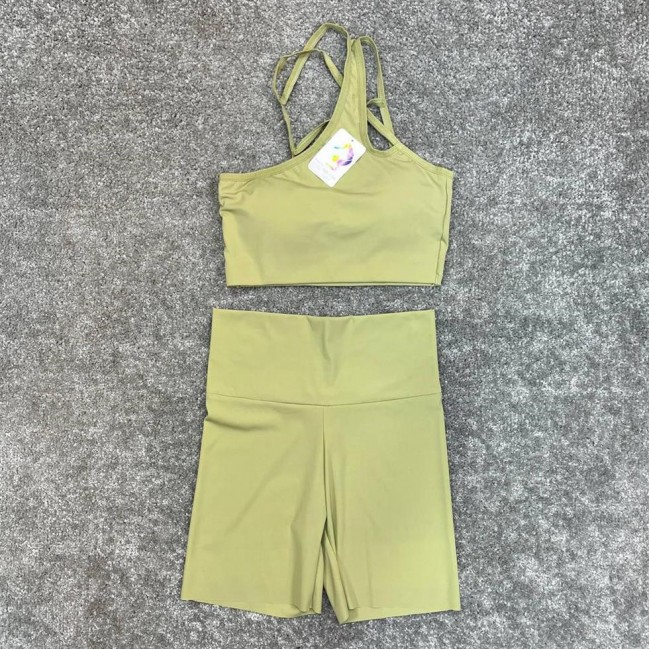 ست زنانه نيم تنه شلوارك ريون فلامنت Lululemon كد 7106 تكي