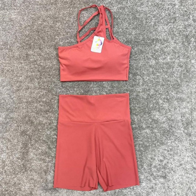 ست زنانه نيم تنه شلوارك ريون فلامنت Lululemon كد 7106 تكي