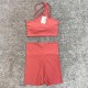 ست زنانه نيم تنه شلوارك ريون فلامنت Lululemon كد 7106 تكي