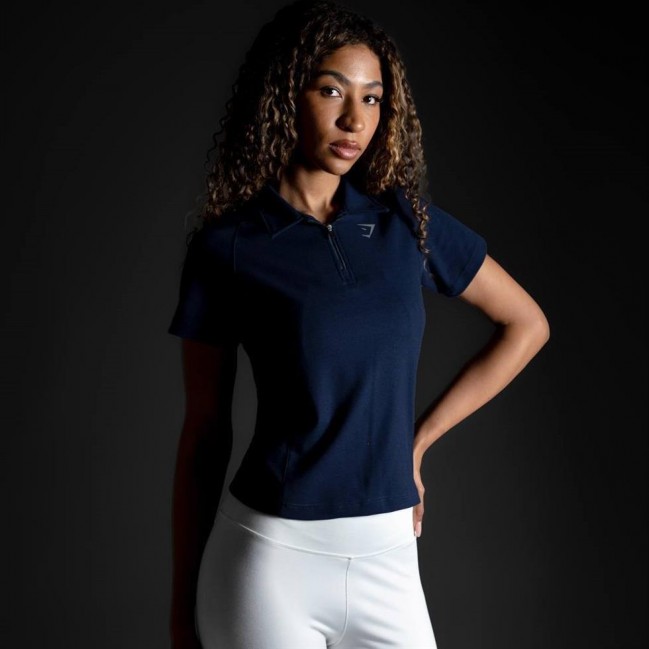 تيشرت زنانه وارداتي نيم زيپ Gym Shark كد 2138 تكي