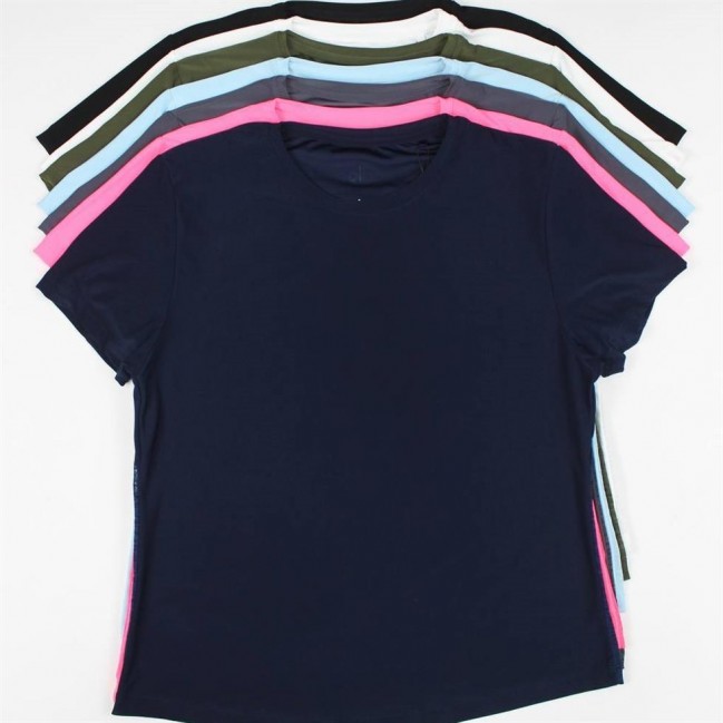 تيشرت زنانه ريون پشت اسلپ سايز بزرگ alo كد 5465 تكي