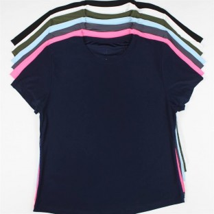 تيشرت زنانه ريون پشت اسلپ سايز بزرگ alo كد 5465 تكي