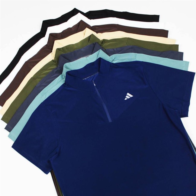 تيشرت ورزشي مردانه نيم زيپ adidas كد 10580 تكي
