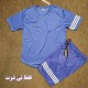تي شرت مردانه آستين كوتاه فلامنت سوزني آديداس خطدار تكي